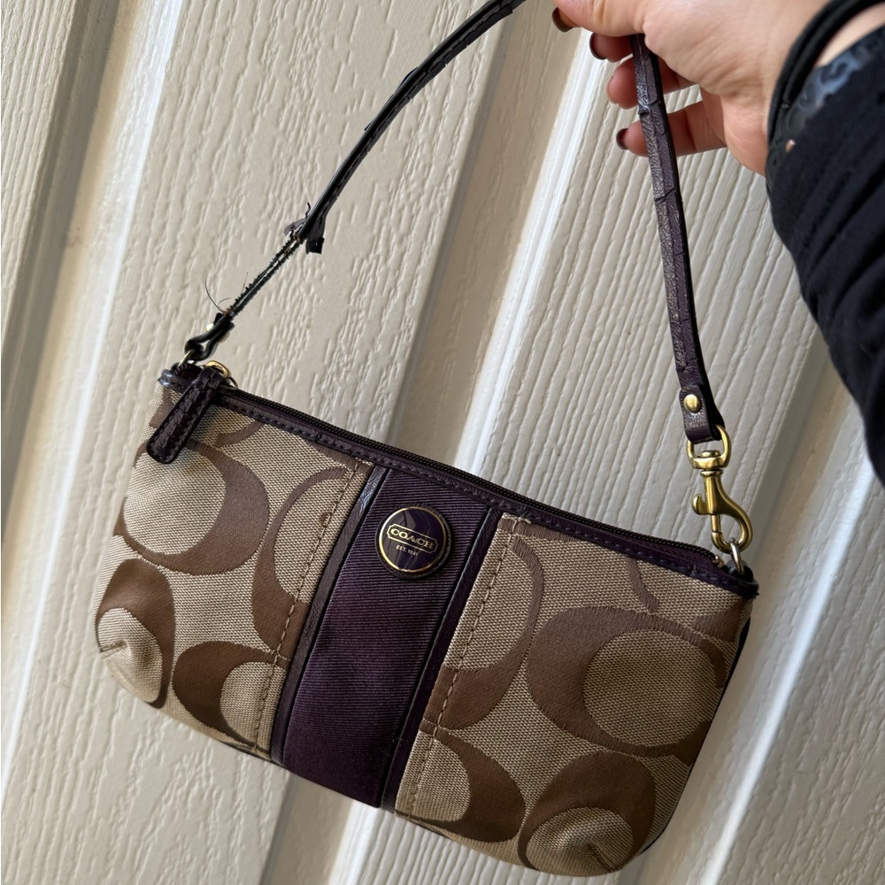 Mini Coach Brown and Purple Purse
